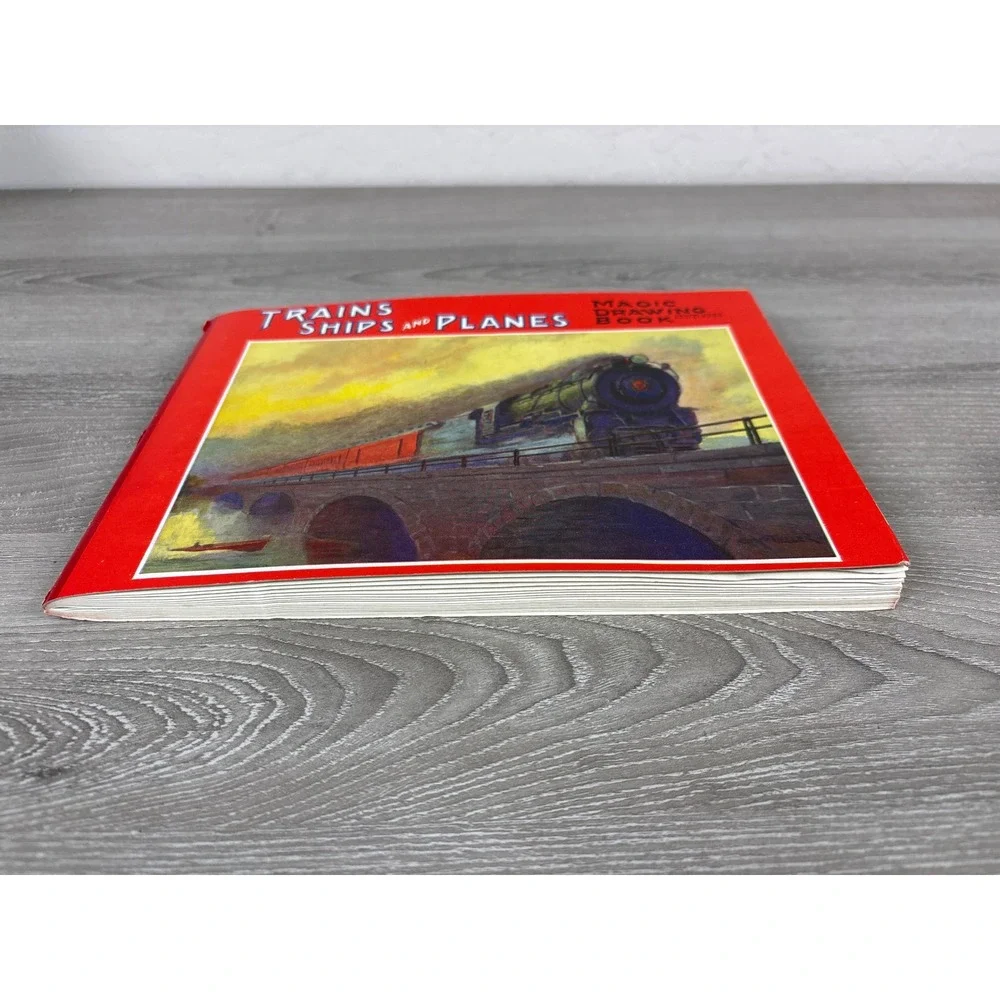 Vintage Trains Ships and Planes Magic Drawing Book Saml Gabriel Sons NY‎ Unused